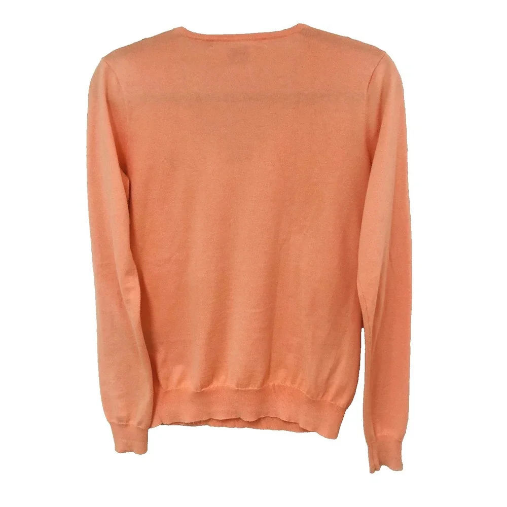 Ralph Lauren Sport Womens‎ M Pima Cotton Pullover Top Pony Ac Peach Preppy